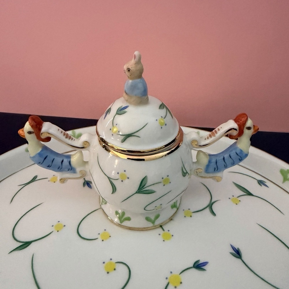 Royal Danube Peter Rabbit Tea Set Elegant Hand Painted Gilt Floral Child's Size - Picture 6 of 12